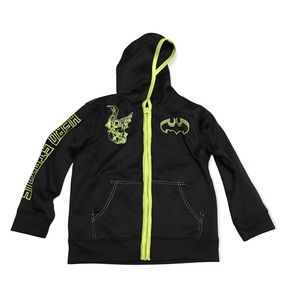 Batman Black Zip Up Hoodie Kids Size Large